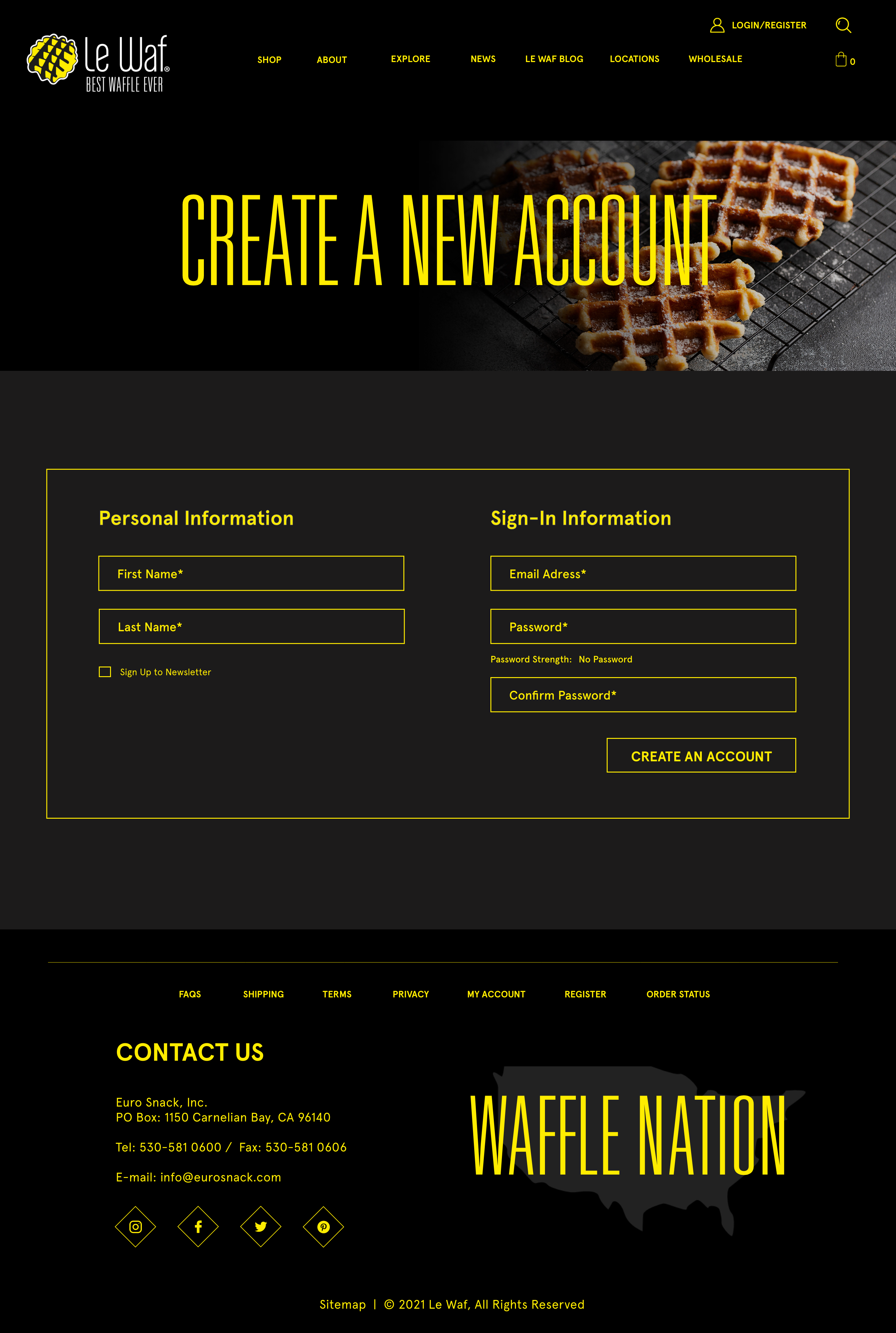 Le Waf New Account Page Design